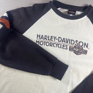Harley-Davidson Mens Raglan Sweatshirt Large Fort Thunder Moore OK Embroidered